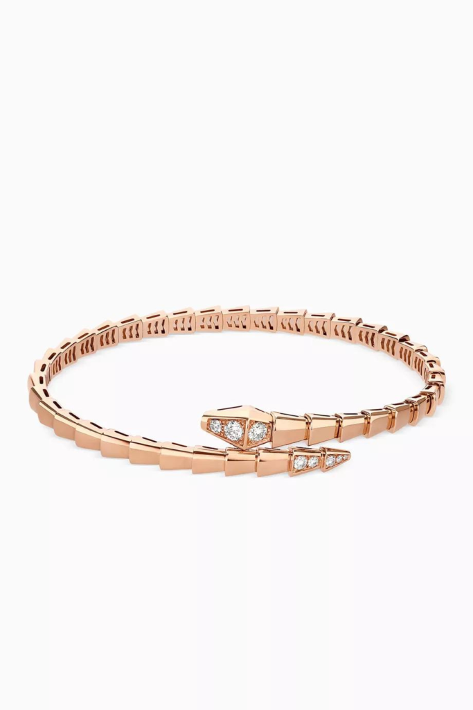 Ounass Essentials: Serpenti Viper Diamond Bracelet in 18kt Rose Gold by BVLGARI